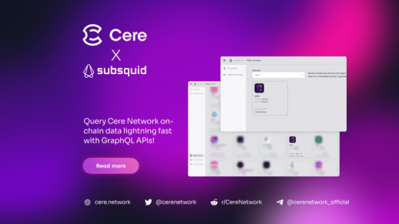 Cere Network Integrates Subsquid Indexing for Enhanced Data Access